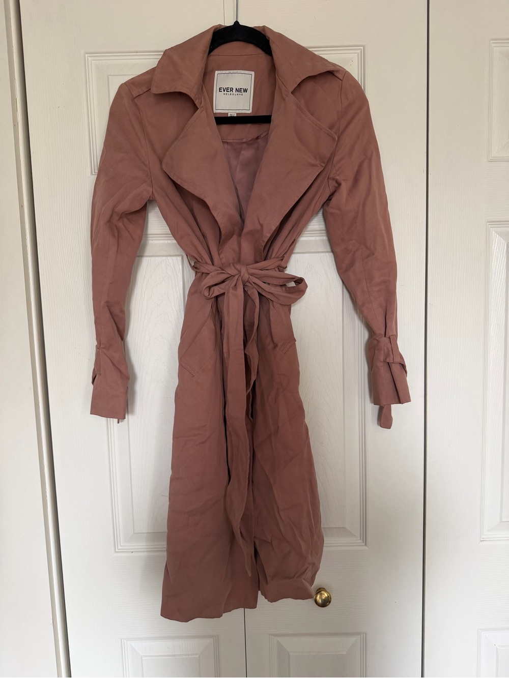 Ever New Rose-Mauve Long Sleeve Wrap Trench coat